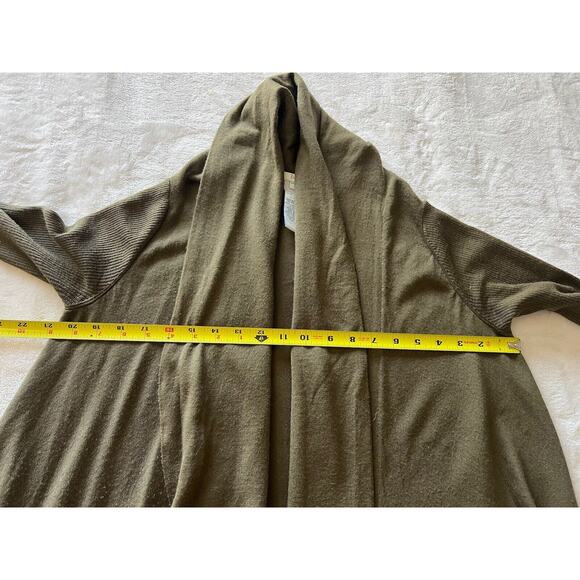 Boden Wool Open Front Army Green Open Front Longline Cardigan Sweater US 8 UK 12 - Picture 13 of 14